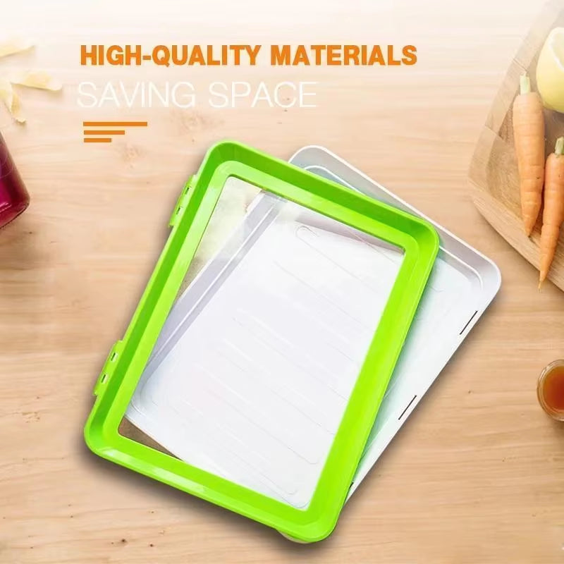 BPA-Free Reusable Stackable Food Preservation Tray for Safe Refrigerator Storage and Freshness Maintenance