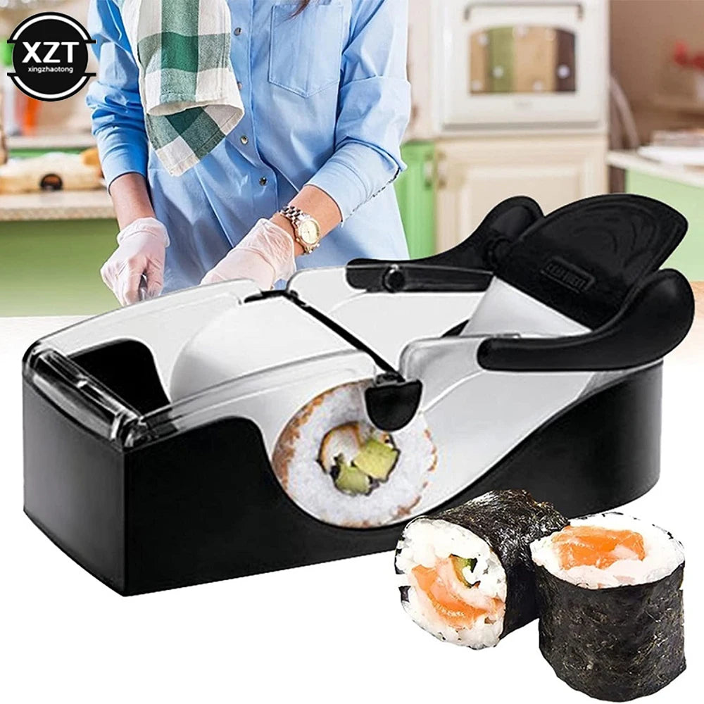 Japanese Sushi Roll Maker and Rice Ball Mold - Non-Stick Vegetable and Meat Rolling Tool for DIY Sushi Preparation - Kitchen Accessory