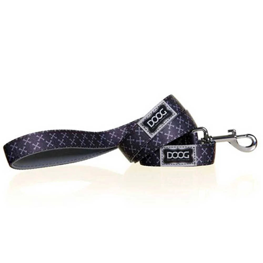 Doog Neoprene Dog Lead (Odie - Grey with Yellow Clip)