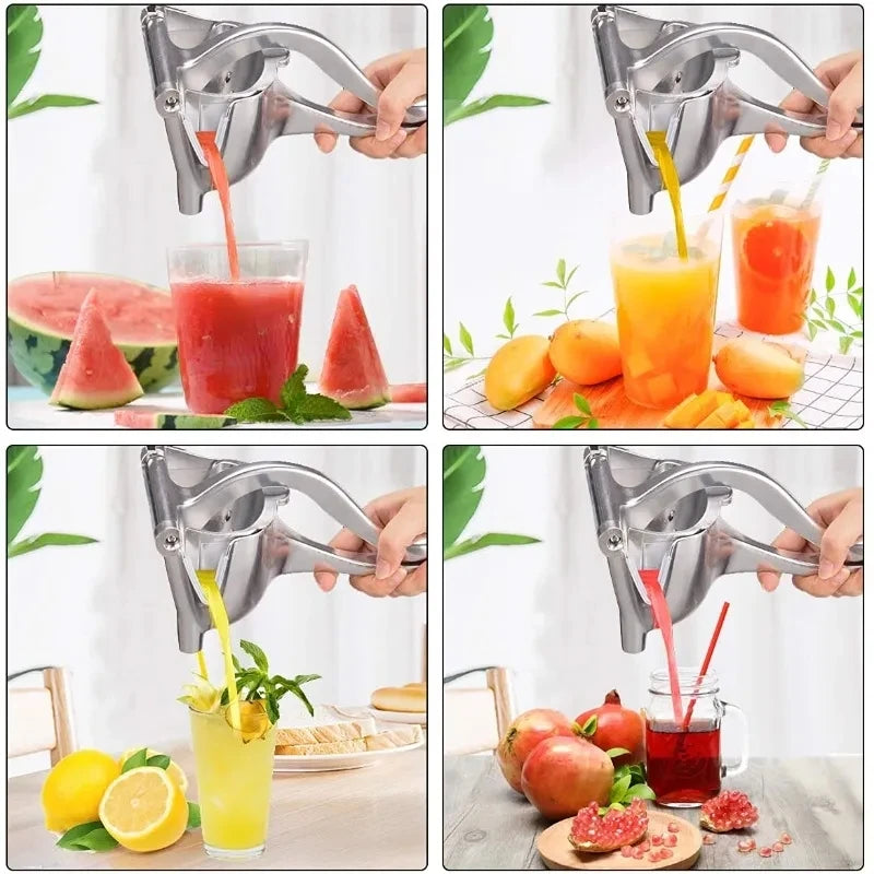 2024 Aluminum Alloy Manual Juice Squeezer - Hand Press Juicer for Pomegranate, Orange, Lemon, and Sugar Cane - Professional Kitchen Fruit Tool