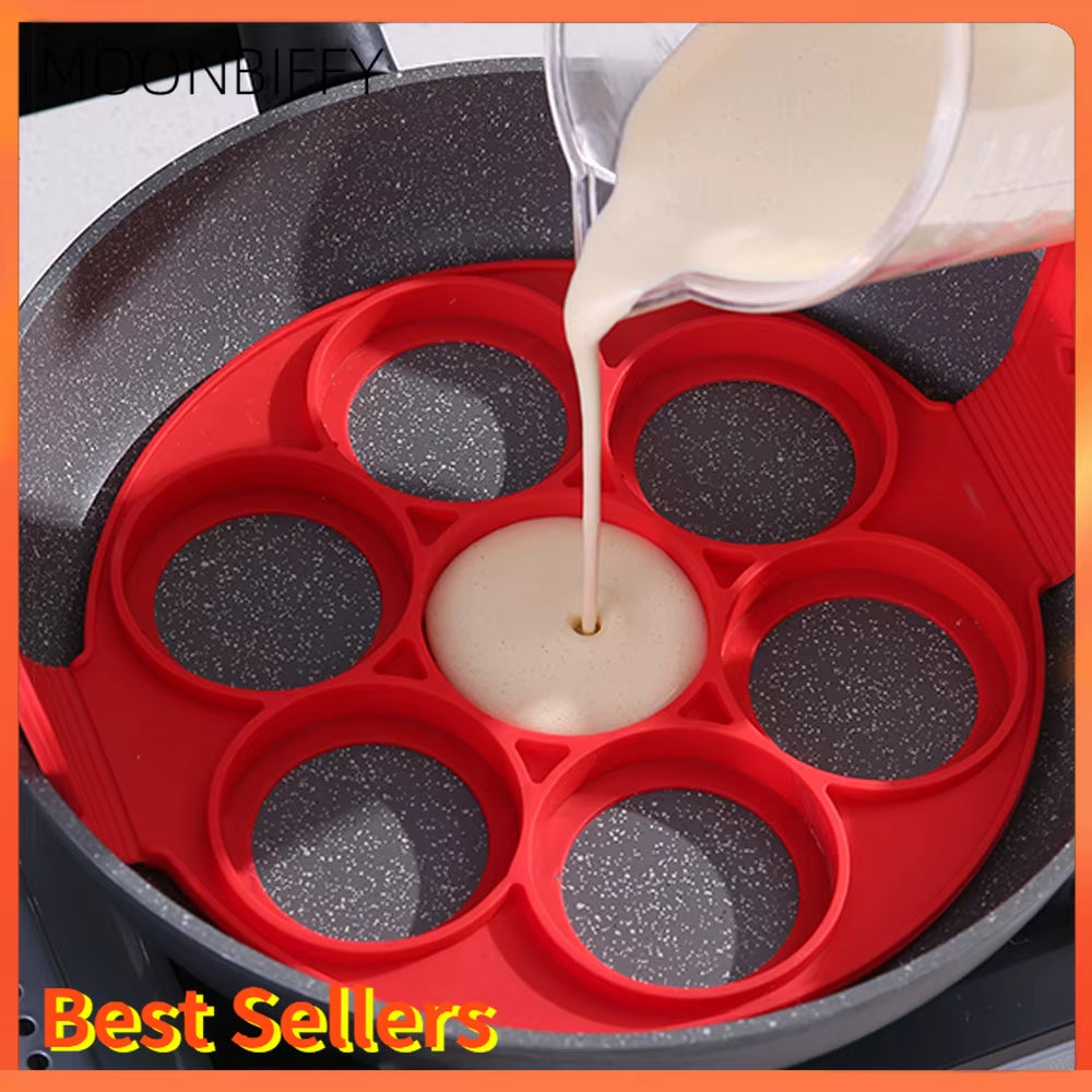 Silicone Pancake Maker with 7-Cavity Nonstick Baking Mold for Versatile Family Cooking