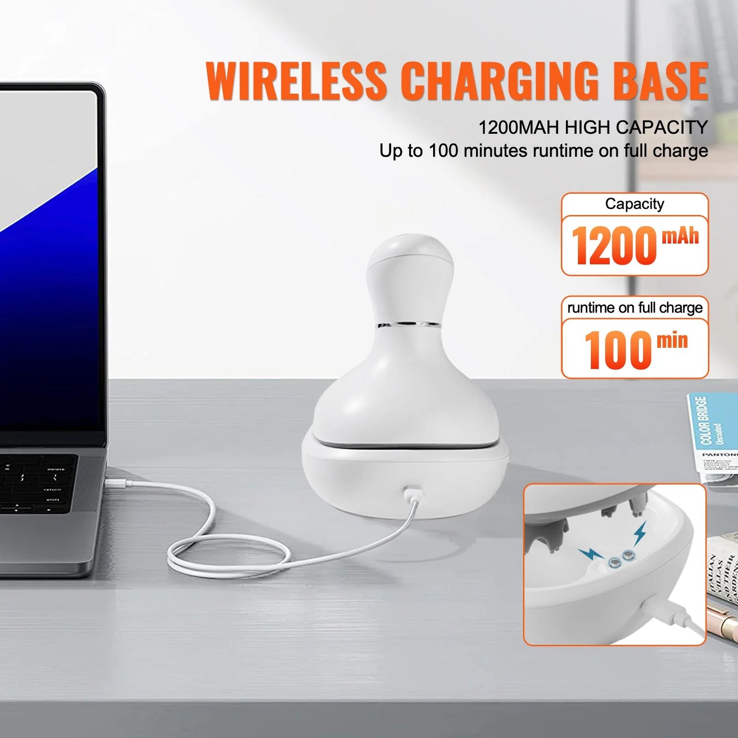 VEVOR Rechargeable Waterproof Electric Scalp Massager - Portable Head Massager