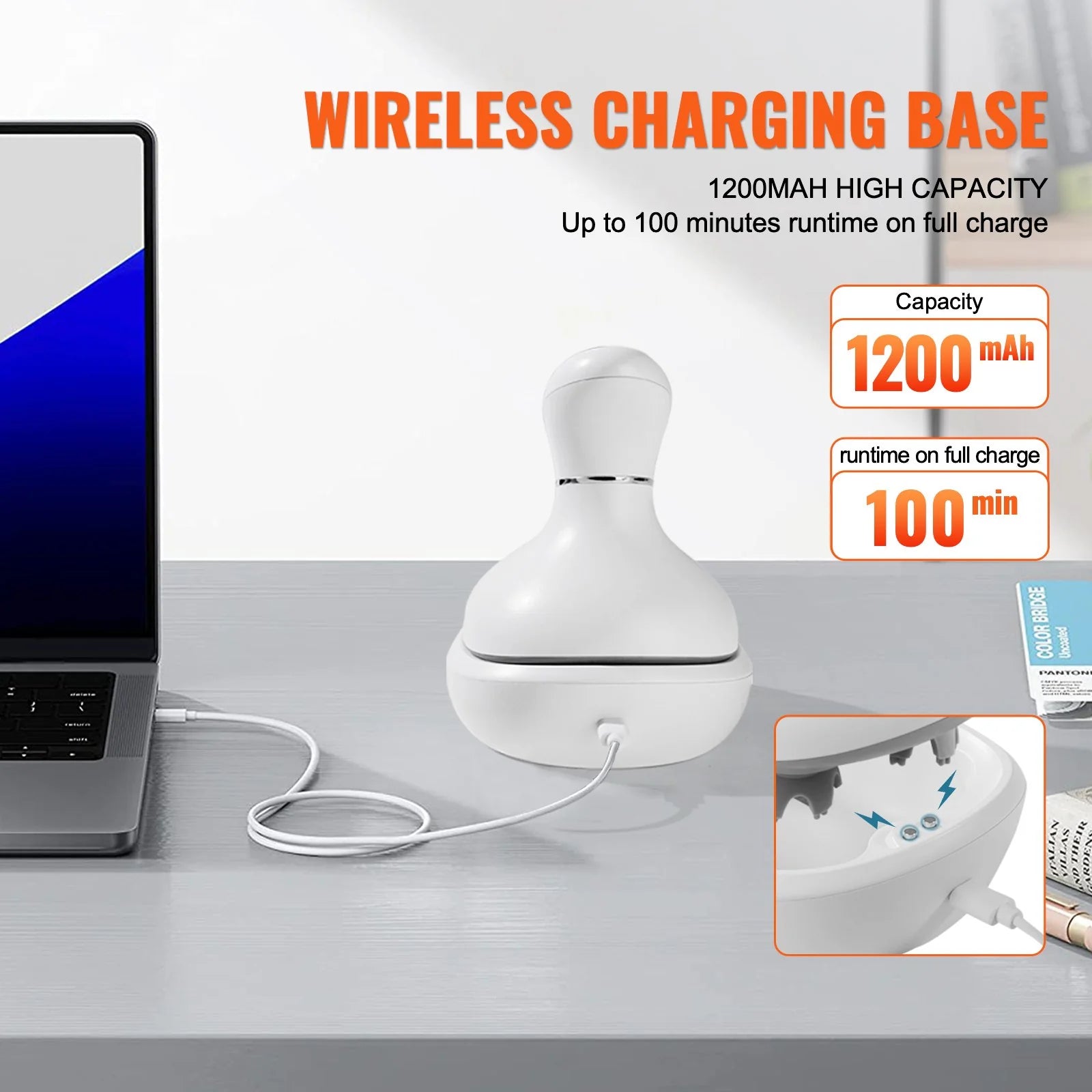 VEVOR Rechargeable Waterproof Electric Scalp Massager - Portable Head Massager