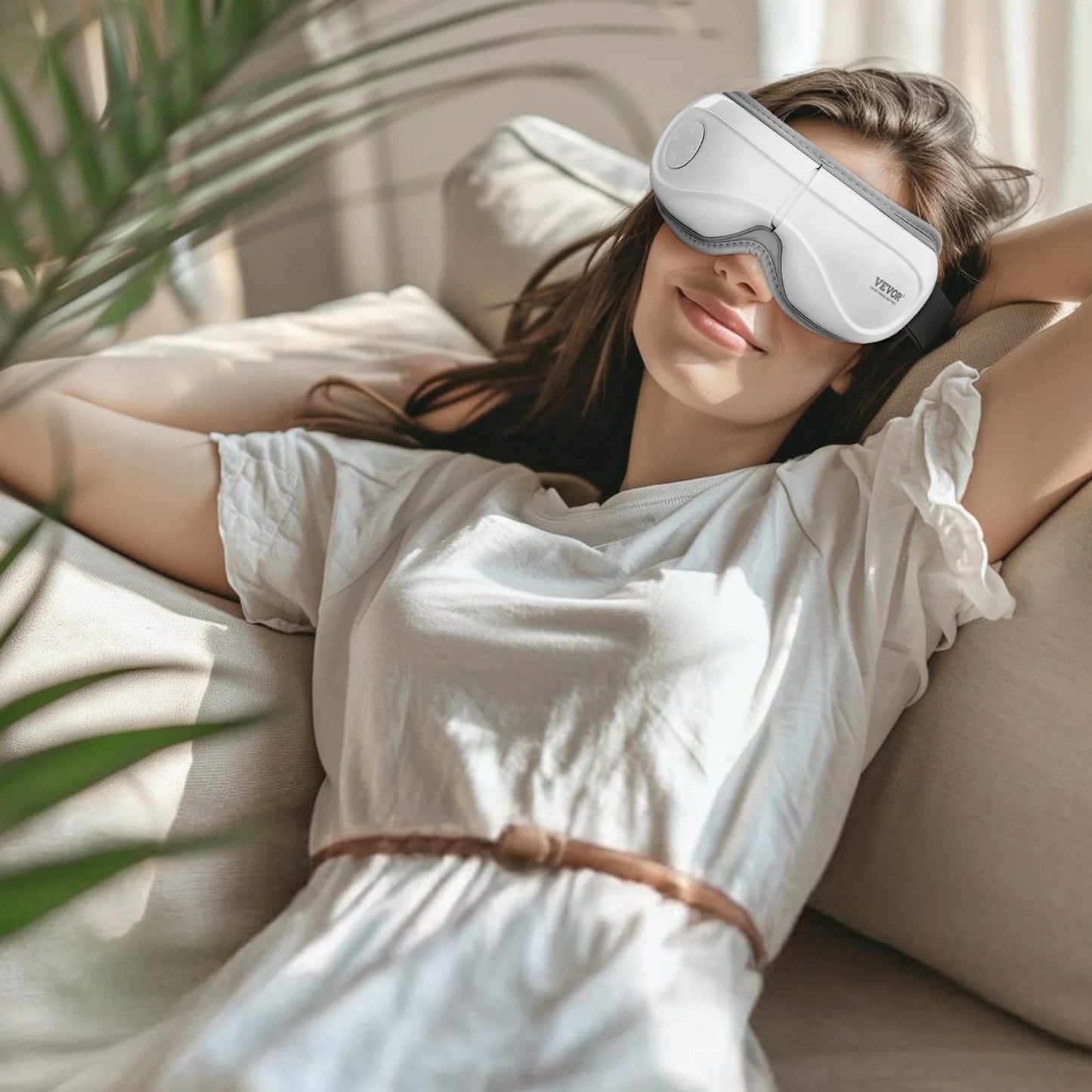 VEVOR Bluetooth-Enabled Heated Eye Massager with 5 Modes and 180-Degree Foldable Design