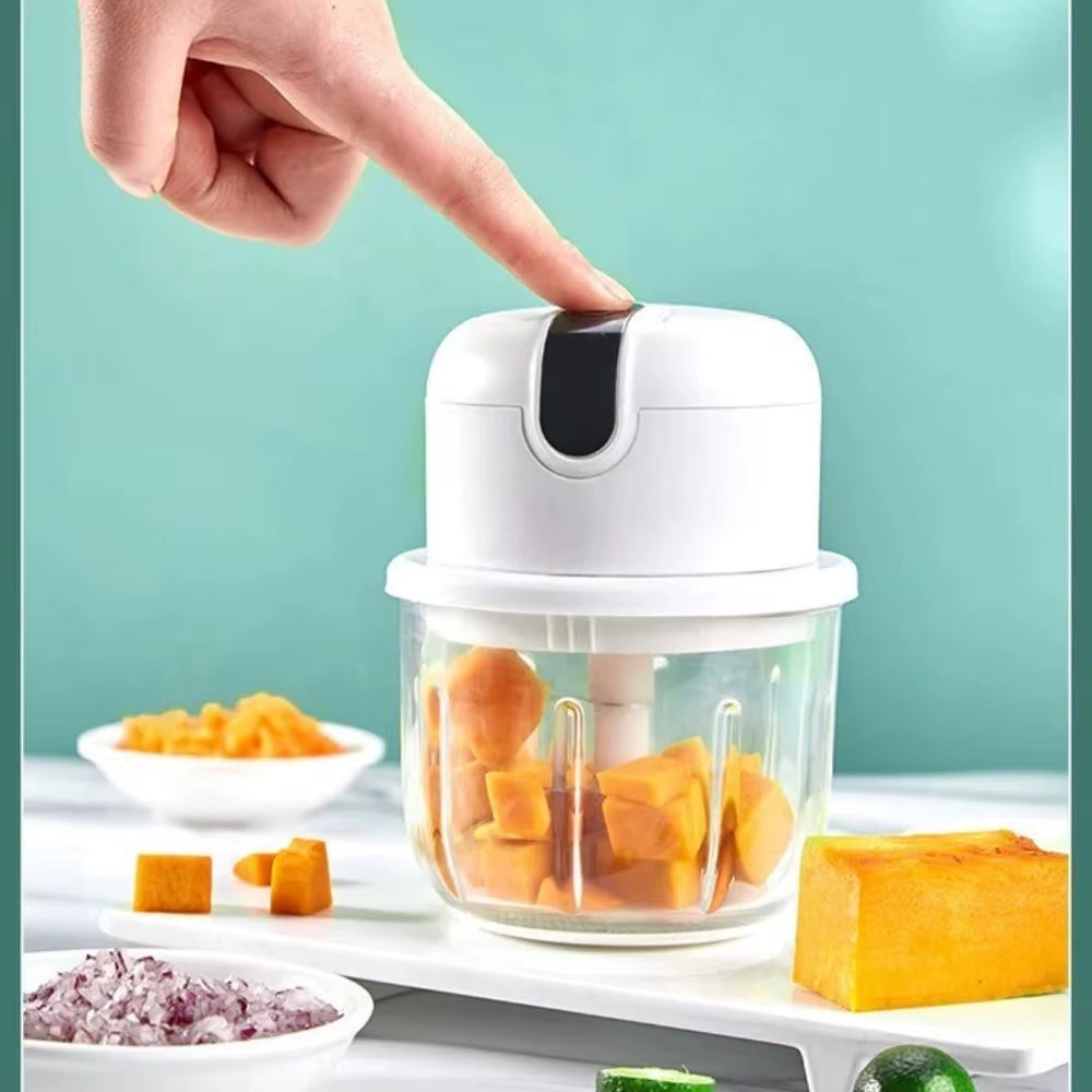 Electric Portable Garlic Masher and Multi-Function Meat Grinder with USB Charging - Mini Vegetable Chopper