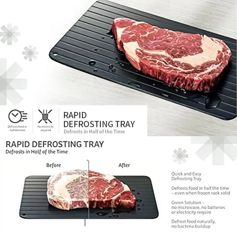 Rapid Defrosting Tray for Efficient Thawing of Frozen Meat and Fruits - Kitchen Essential Tool