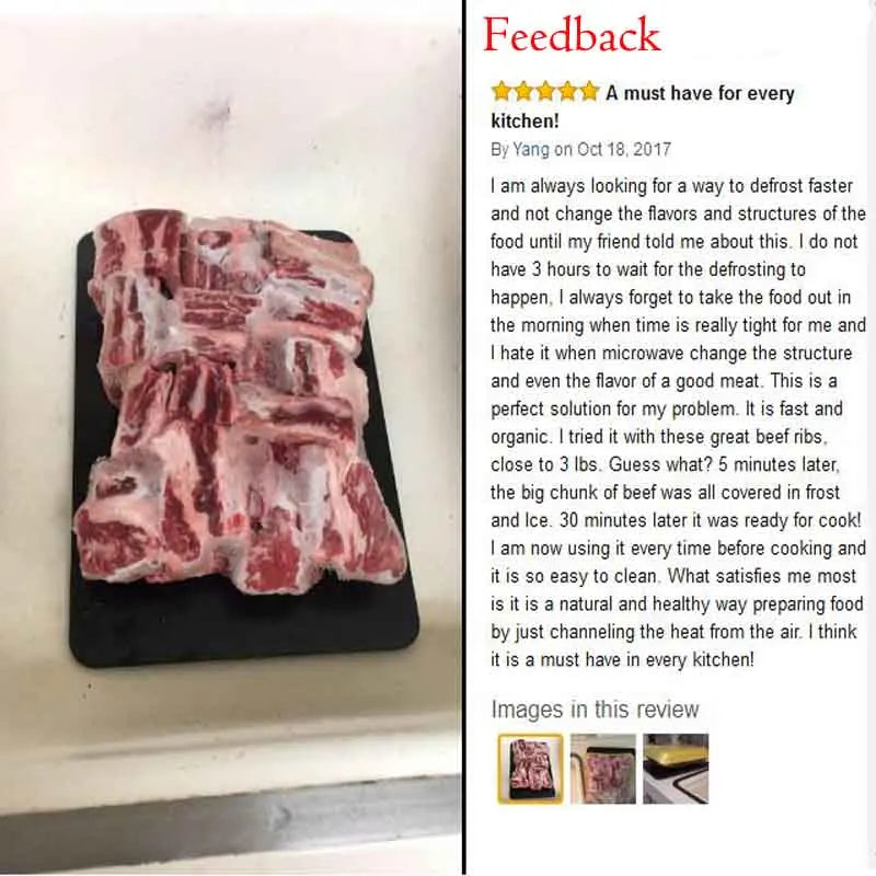 Rapid Defrosting Tray for Efficient Thawing of Frozen Meat and Fruits - Kitchen Essential Tool