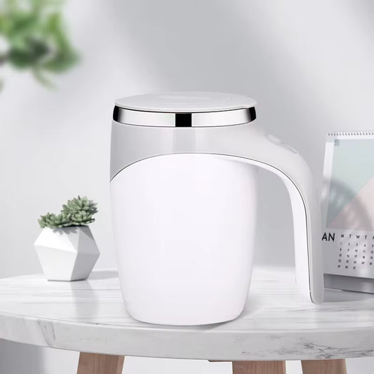 Rechargeable Automatic Stirring Mug - Portable Electric Stainless Steel Coffee Mixer with Magnetic Rotation for Home Use