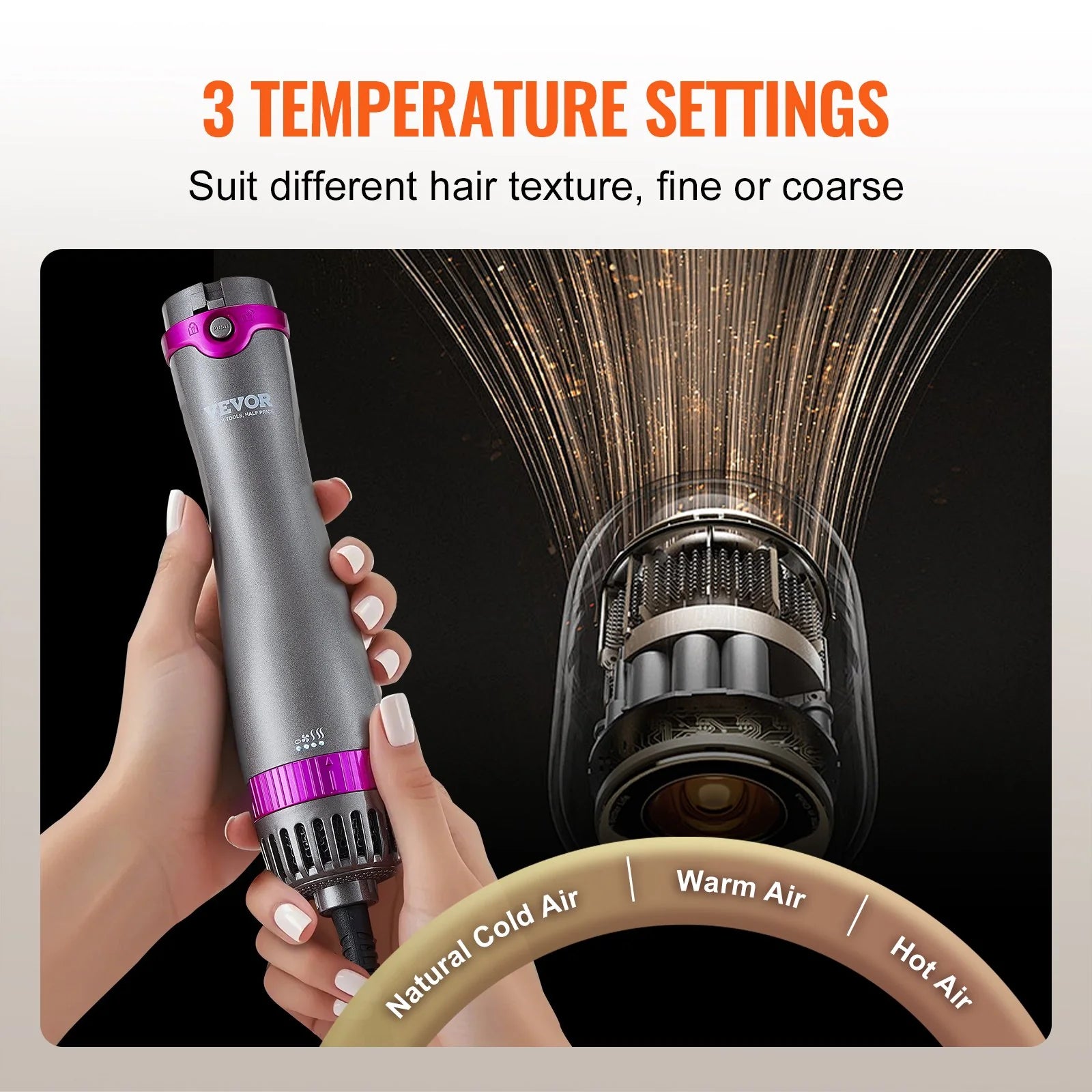 Vevor 5-in-1 Hot Hair Styler with Upgraded Negative Ion Technology for Curling and Drying