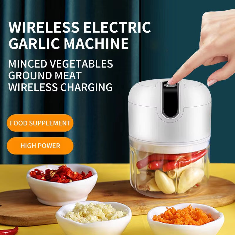 Electric Portable Garlic Masher and Multi-Function Meat Grinder with USB Charging - Mini Vegetable Chopper