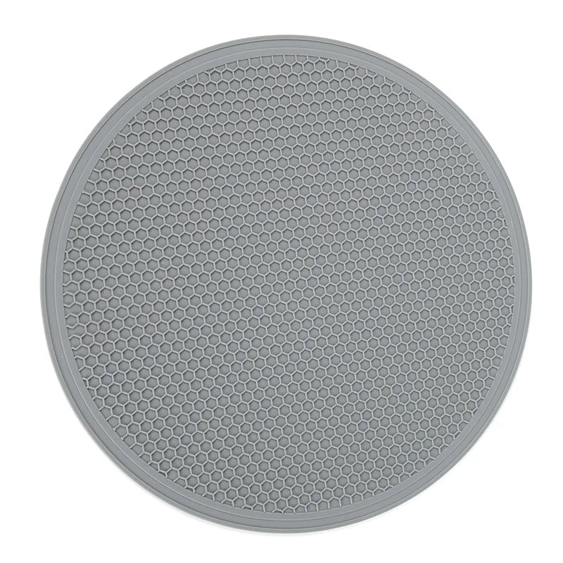 30cm Large Heat-Resistant Silicone Honeycomb Coaster and Pot Holder - Non-Slip Round Placemat for Kitchen Use
