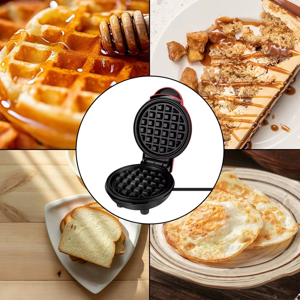 Mini Electric Waffle Maker and Egg Cake Oven - Compact Eggette Machine for Breakfast Waffles and Egg Cakes