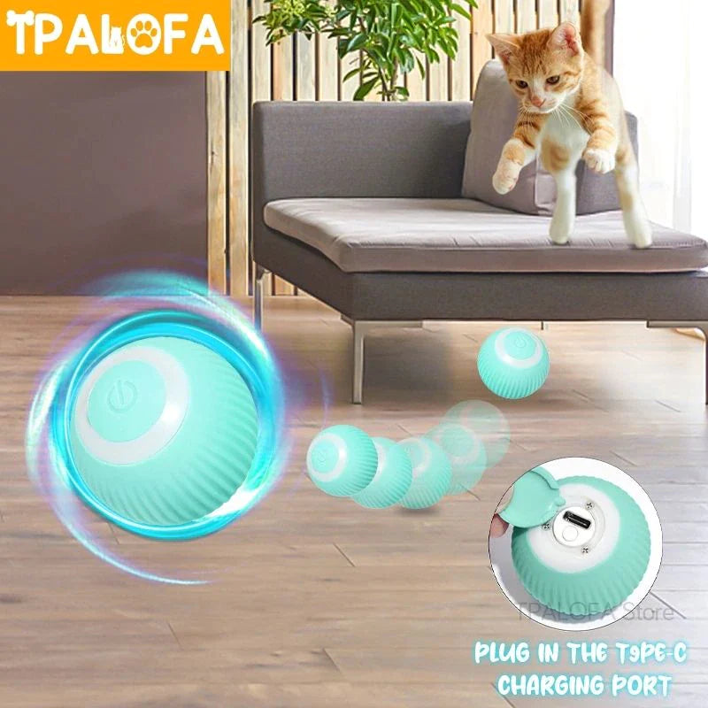 Electric Interactive Cat Ball - Automatic Rolling Toy for Indoor Play