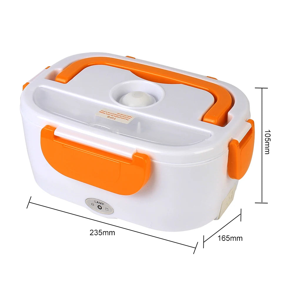 Electric Heated Food Container - Fast Heating Lunch Box for Travel and Work, Compatible with 12V and 220V EU Plug
