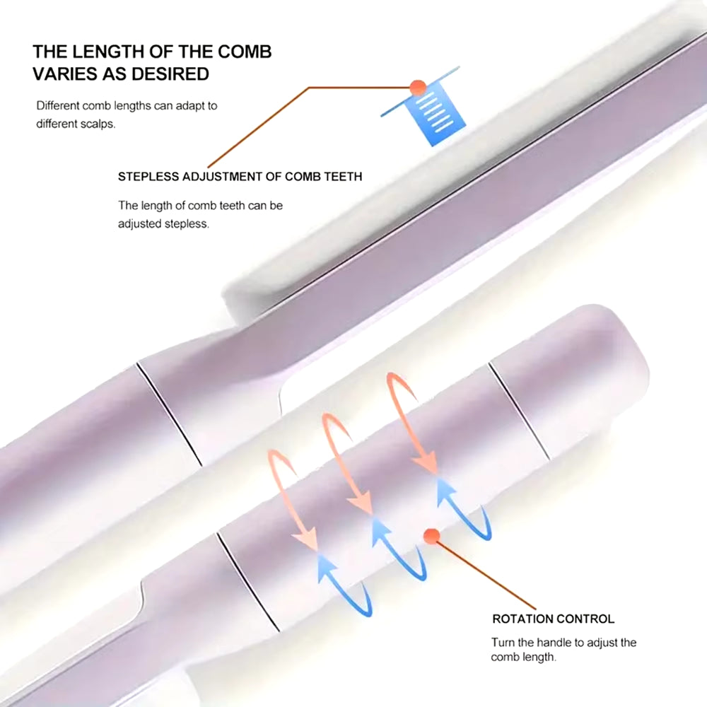 Rotatable Self-Cleaning Massage Comb with Air Cushion - Retractable Anti-Static Hair Smoothing Brush for Women