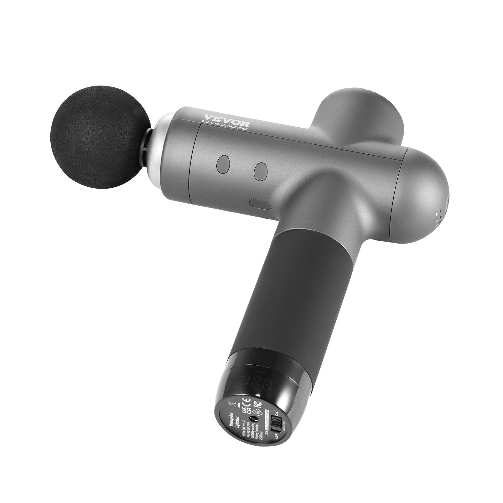 VEVOR Professional Deep Tissue Massage Gun for Athletes - Handheld Percussion Device for Pain Relief and Muscle Relaxation with 8 Speed Settings and 6 Interchangeable Massage Heads, 24V 2500mAh Battery