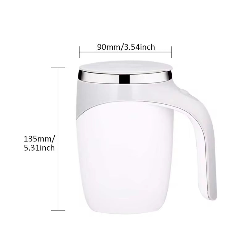 Rechargeable Automatic Stirring Mug - Portable Electric Stainless Steel Coffee Mixer with Magnetic Rotation for Home Use
