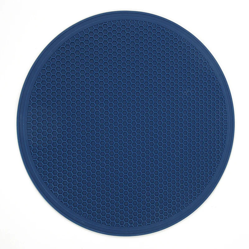 30cm Large Heat-Resistant Silicone Honeycomb Coaster and Pot Holder - Non-Slip Round Placemat for Kitchen Use
